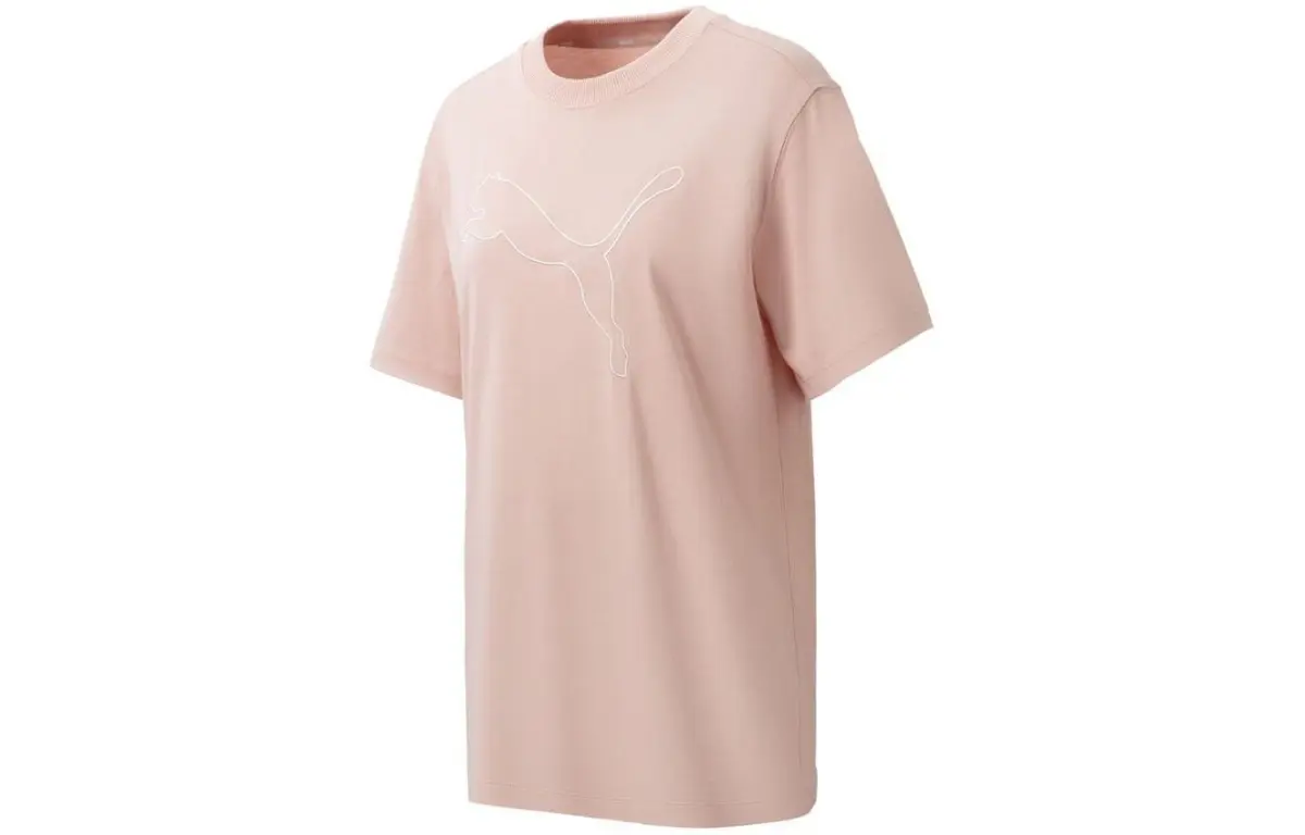 PUMA T-Shirts Women's Rose Pink Crew Neck Moderate Straight Fit