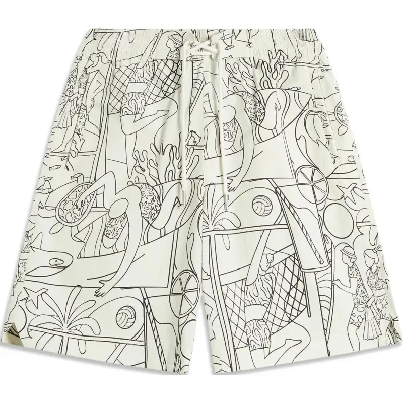 Li Ning Sports Trendy Collection Casual Shorts Men's Black White Combination Print