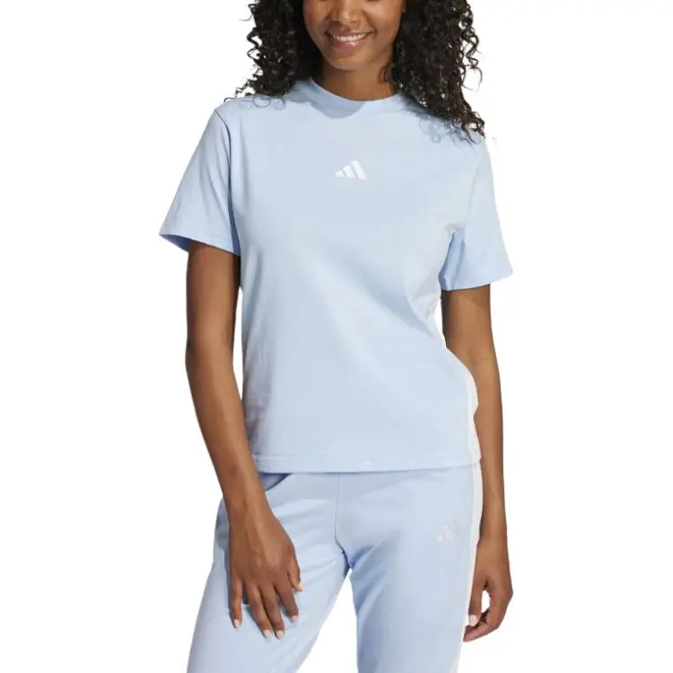 Adidas Clothing T-Shirts Women's Blue Crew Neck