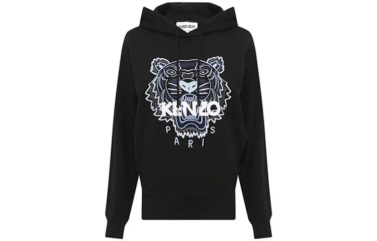 KENZO Sweatshirts Women's Black Hooded Moderate Heavyweight