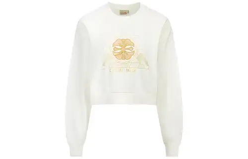 EVISU Sweatshirts Women's Beige Crew Neck Moderate Regular