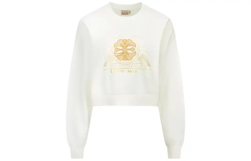 EVISU Sweatshirts Women's Beige Crew Neck Moderate Regular