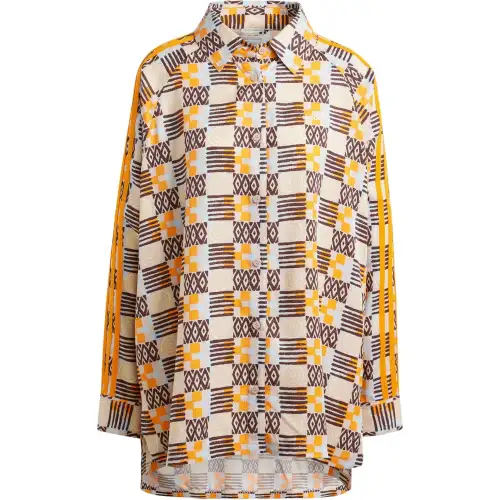 Adidas Originals 80s LONG SLEEVE SHIRT Women's Gray Brown Tan