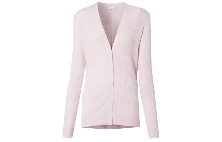 Burberry Cashmere Sweaters Women's Pink V Neck Moderate
