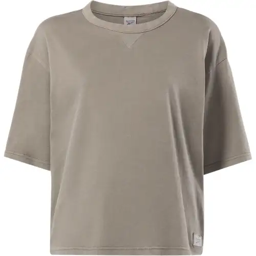 Reebok Drop Shoulder Sleeve T Shirt Women's Lime Gray
