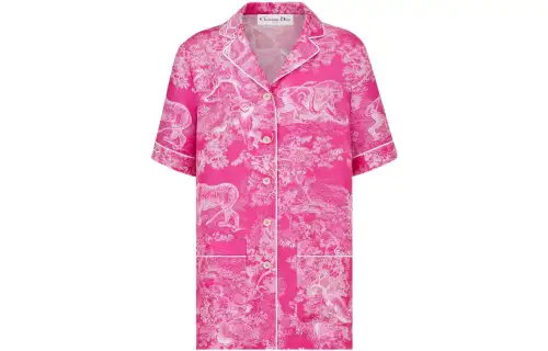 DIOR Quarterly New Products Shirts Women's Pink Lapel Shirt