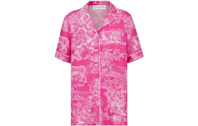 DIOR Quarterly New Products Shirts Women's Pink Lapel Shirt