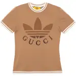 GUCCI x Adidas Originals SS23 Regular T Shirt Women's Camel