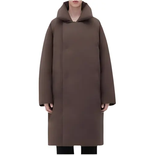 Bottega Veneta Coats Men's Dark Chestnut Lapel Moderate Straight Fit
