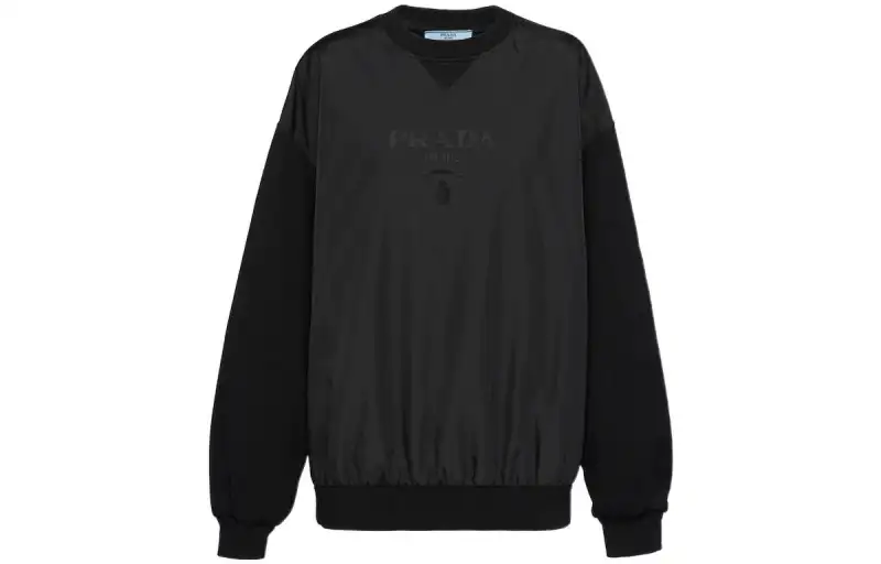 PRADA Sweatshirts Women's Black Crew Neck Moderate Regular