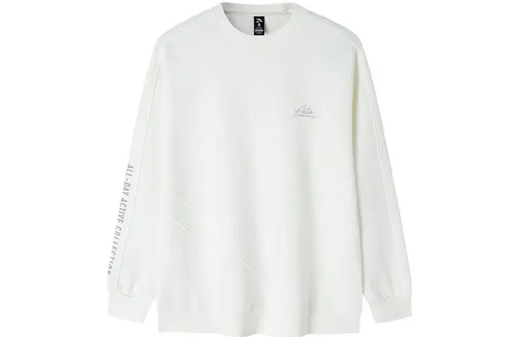 ANTA Sweatshirts Women's White Crew Neck Thickened Regular