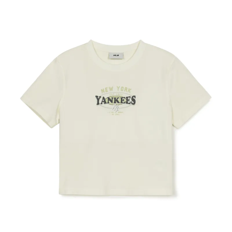 MLB Preppy Style Collection New York Yankees T Shirt Women's Cream