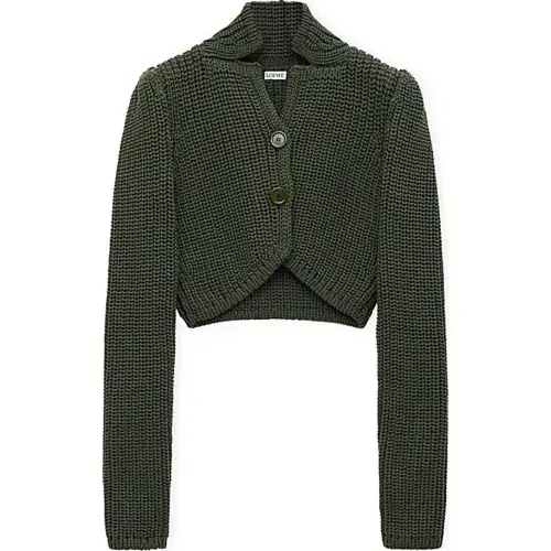 LOEWE FW24 Knitwear Women's Khaki Green