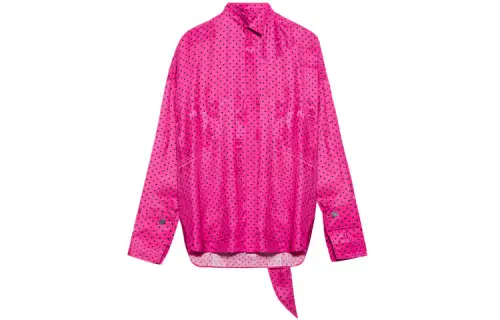 Balenciaga Fluid Scarf Tuxedo Shirt 'Pink/Black'