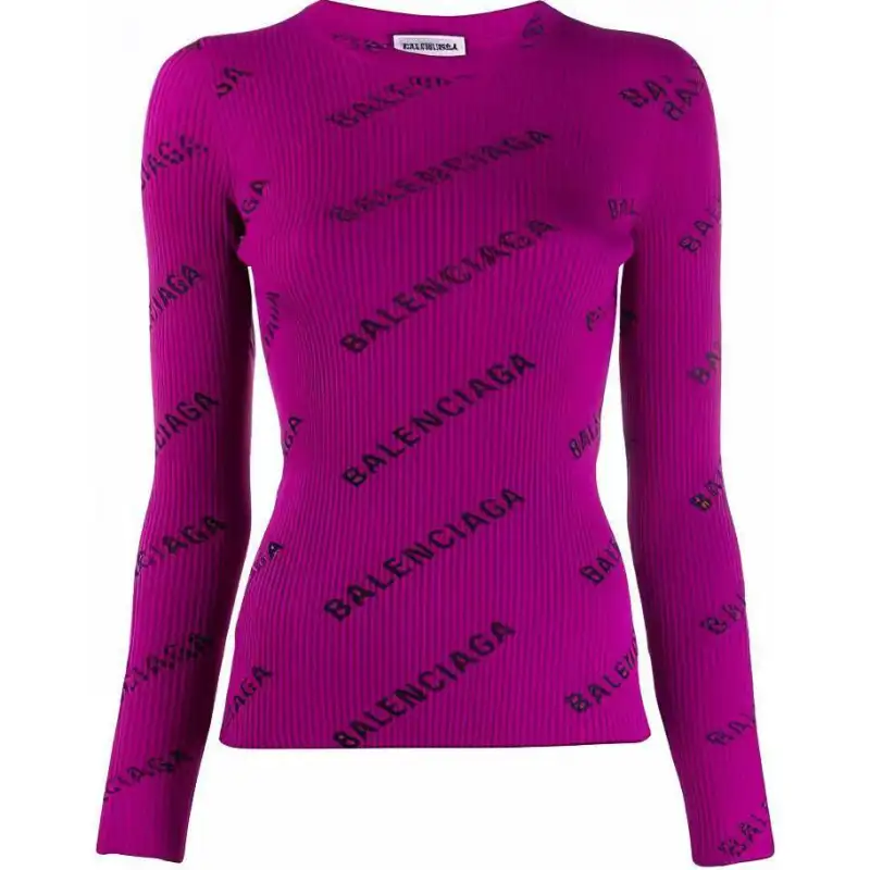 Balenciaga Pre Owned Rib knit Logo Jumper