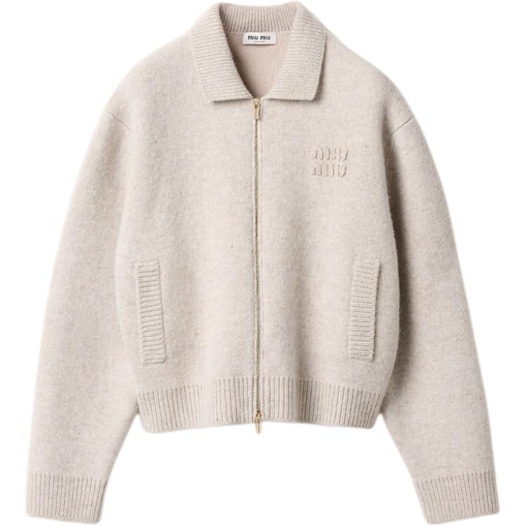 Женская кофта MIU MIU Logo Sweater (песочно-бежевая)