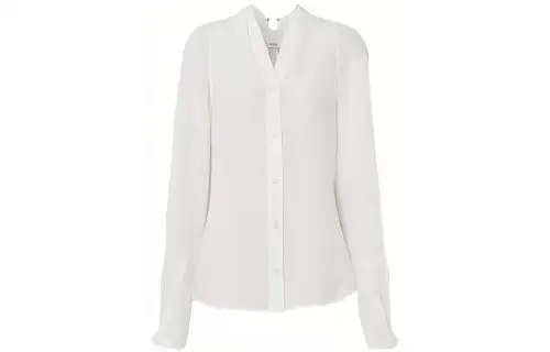 Burberry Shirts Women's White V Neck Moderate Shirt