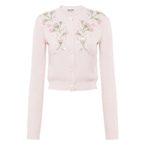 MIU MIU SS22 Slim Fit Knitwear Women's Ivory