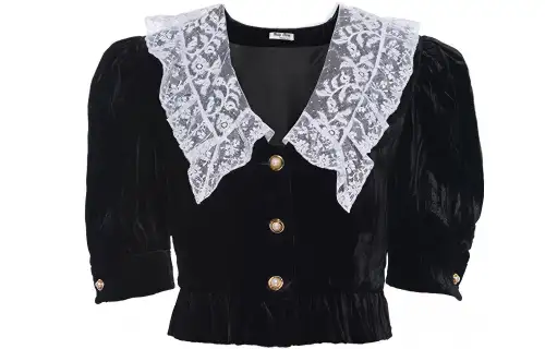 【Previous Season】velvet lace-collar blouse
