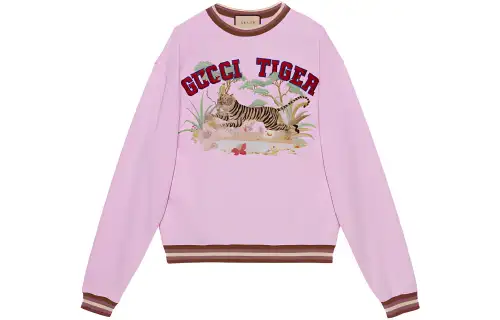 GUCCI Sweatshirts Women's Pink Crew Neck Moderate Regular