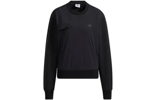 Adidas Originals Sweatshirts Women's Black Crew Neck Moderate Regular