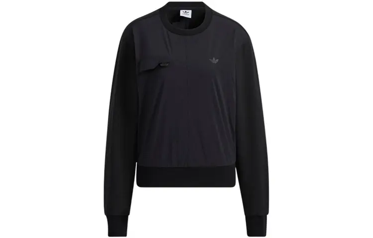 Adidas Originals Sweatshirts Women's Black Crew Neck Moderate Regular