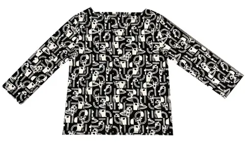 HERMES T Shirts Women's Black Boat Neck Moderate Straight Fit