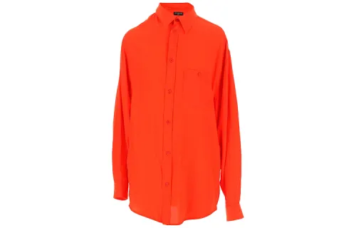 Balenciaga Shirts Women's Orange Lapel Moderate Shirt