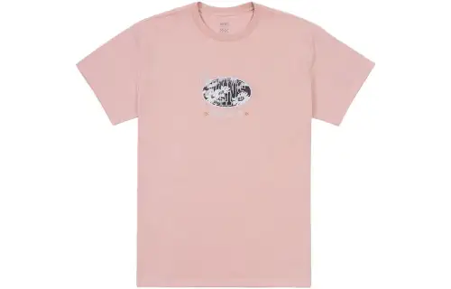 Vans T Shirts Women's Pink Crew Neck Moderate Straight Fit