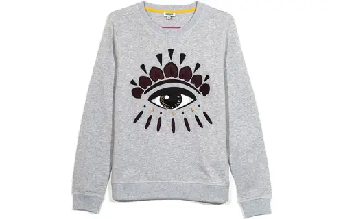 KENZO Sweatshirts Women's Light Gray Crew Neck Moderate Heavyweight