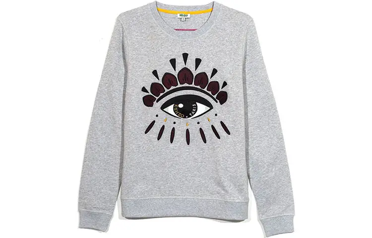 KENZO Sweatshirts Women's Light Gray Crew Neck Moderate Heavyweight