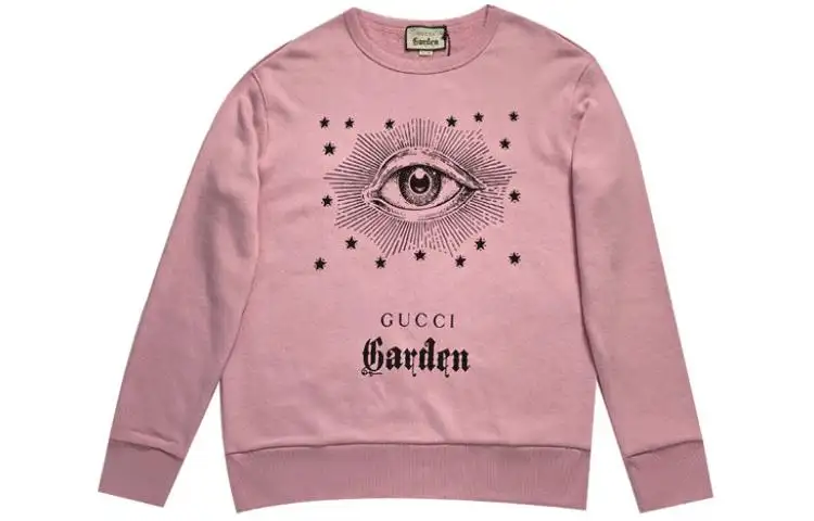 GUCCI Sweatshirts Women's Pink Crew Neck Moderate Regular