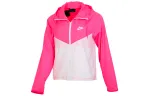 Nike Sport Colorblock Zip-Up Hooded Water-Resistant Jacket White Pink
