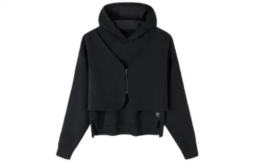 ANTA Sweatshirts Women's Black Hooded Moderate Regular