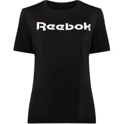 Reebok T Shirts Women's Black Crew Neck Moderate