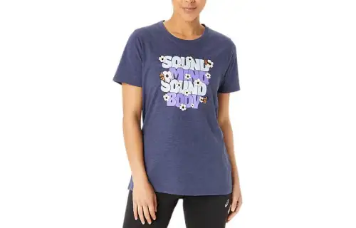 Asics Monarch Slogan Crew T Shirt Women's Marine Blue