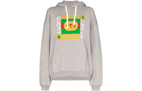 GUCCI Sweatshirts Women's Gray Hooded Moderate Regular