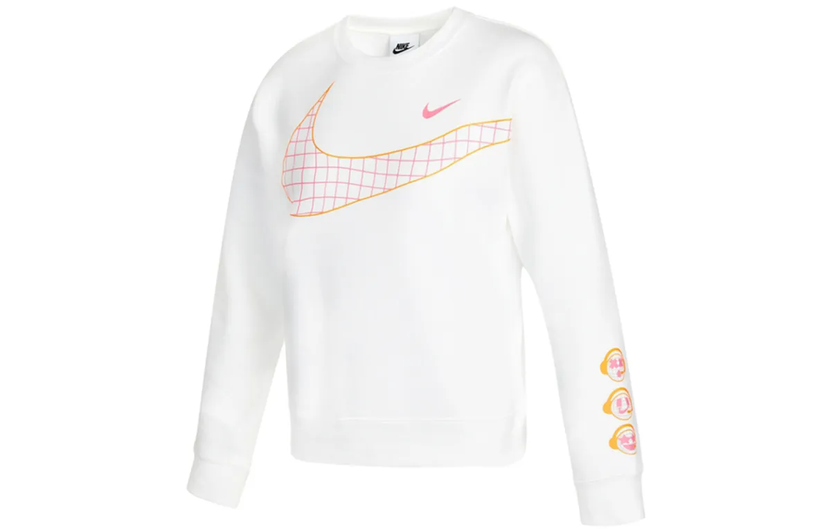 Nike Sweatshirts Women's White Crew Neck Moderate Regular
