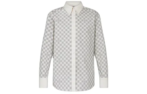LOUIS VUITTON New Quarterly Products Of LV Shirts Women's Gray Lapel Moderate Shirt