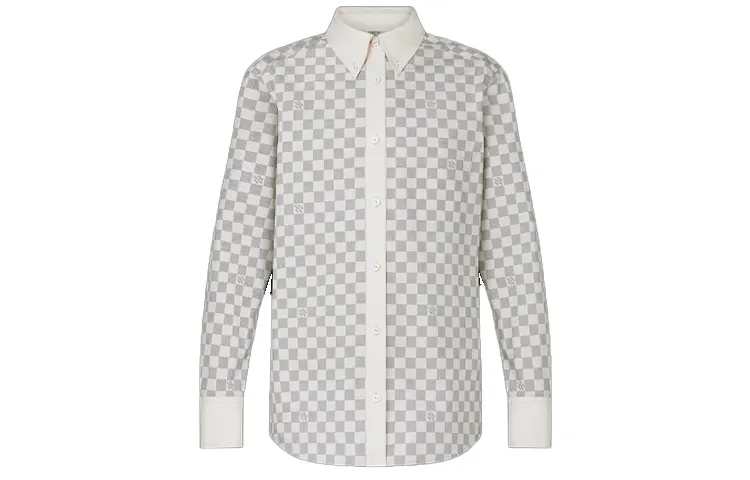 LOUIS VUITTON New Quarterly Products Of LV Shirts Women's Gray Lapel Moderate Shirt