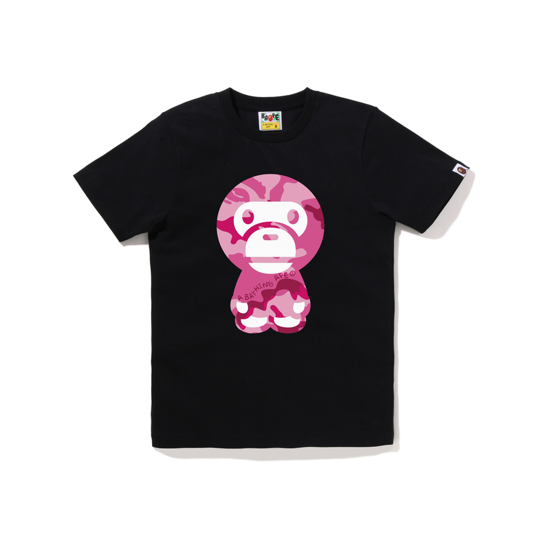 Bape Women's Woodland Camo Big Baby Milo Tee White