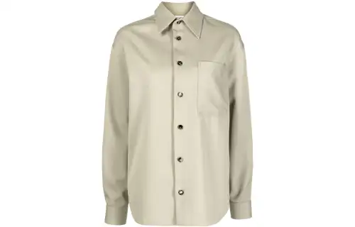 Bottega Veneta Shirts Women's Green Pointed Collar Moderate