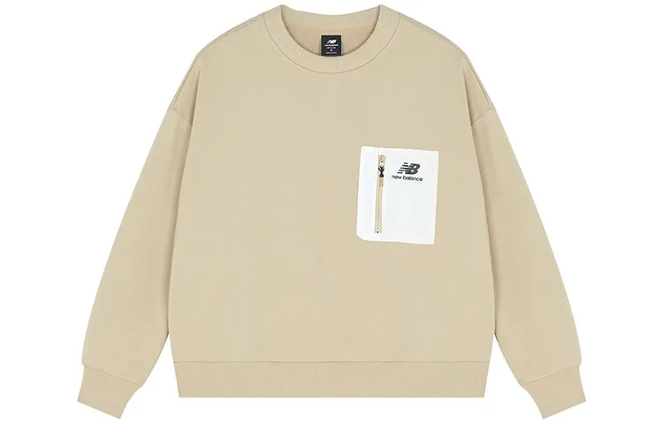 New Balance Sweatshirts Women's Beige Crew Neck Moderate Regular