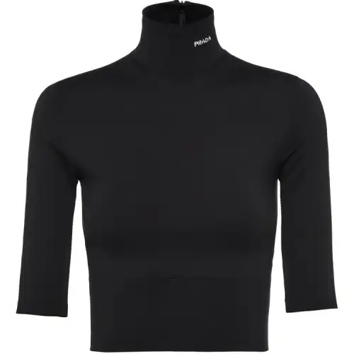 PRADA Knitwear Women's Black Turtleneck Moderate A Line