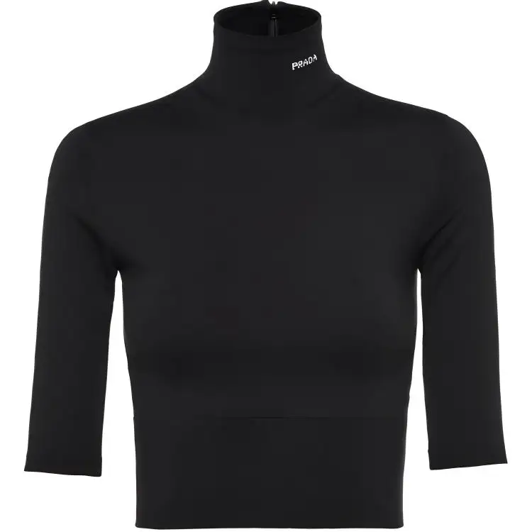 PRADA Knitwear Women's Black Turtleneck Moderate A Line