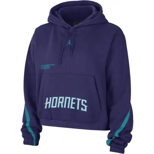 JORDAN Charlotte Hornets Courtside Statement Edition Women's JORDAN Nba Fleece Pullover Hoodie