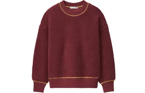 UNIQLO X JW Anderson Uniqlo Jw Anderson Co Branded Series Sweatshirts Women's Dark Red Crew Neck Moderate Regular
