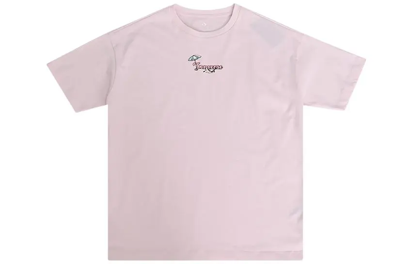 Converse Drop Shoulder Sleeve T Shirt Women's Pink