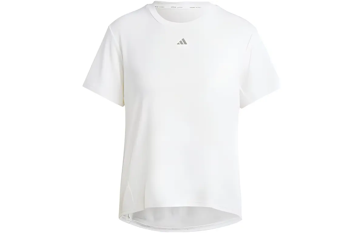 Adidas HIIT T-Shirts Women's White Crew Neck Moderate Straight Fit