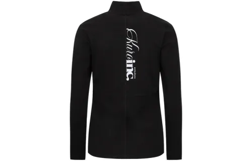EVISU T Shirts Women's Black Stand Collar Moderate Straight Fit